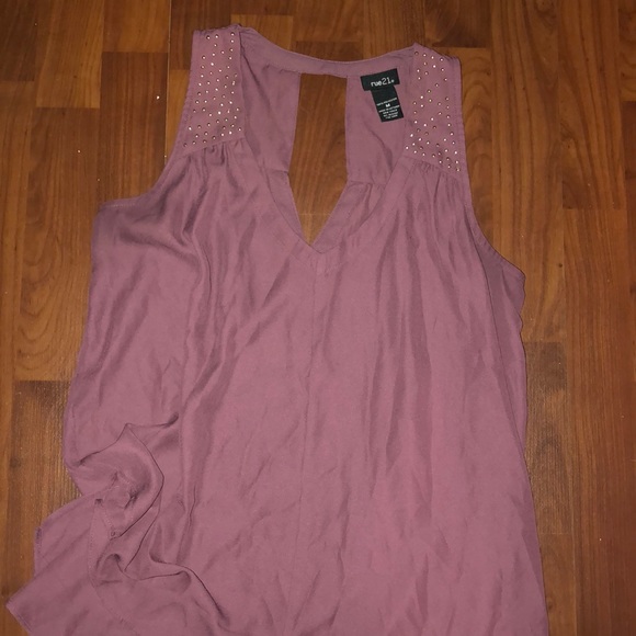 Rue21 Tops - Rue21 Burnt Purple Tank Top with Gold Studs